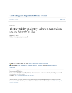 The Inevitability of Identity: Lebanon, Nationalism and