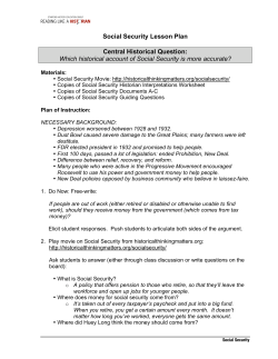 Social Security Lesson Plan - Stanford History Education Group