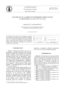 SOLUBILITY OF A SERIES OF PYRIMIDINE DERIVATIVES IN