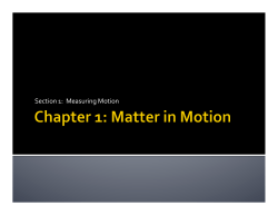 Section 1: Measuring Motion