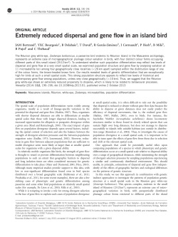Extremely reduced dispersal and gene flow in an island bird