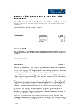 A genome editing approach to study cancer stem cells in human