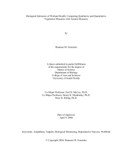 Biological Indicators of Wetland Health: Comparing Qualitative and