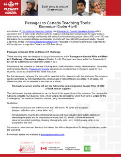 Passages to Canada Teaching Tools
