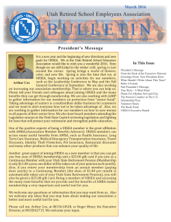 URSEA Bulletin March 2016 - Utah Retired School Employees