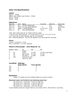 ZeissLSM Specifications