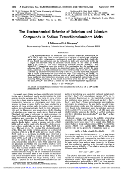 The Electrochemical Behavior of Selenium and
