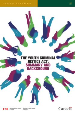 the youth criminal justice act: summary and background