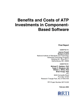 Benefits and Costs of ATP Investments in Component- Based