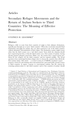 Articles Secondary Refugee Movements and the