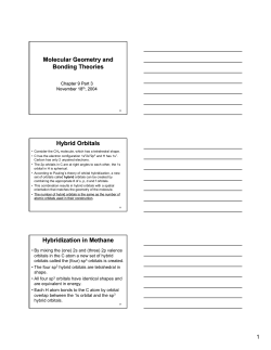 Molecular Geometry and Bonding Theories Hybrid Orbitals