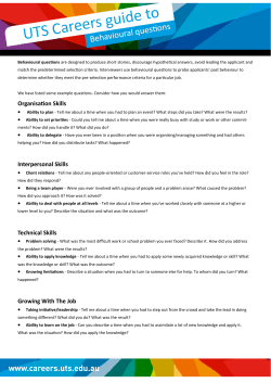 guide to behavioural questions