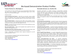 Bio-based Demonstration Product Profiles