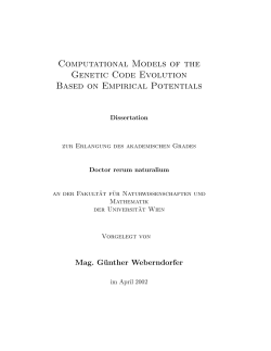 Computational Models of the Genetic Code Based on Empirical