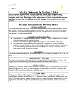 Purpose Statements for College Transitions