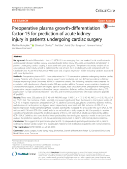 Preoperative plasma growth-differentiation factor