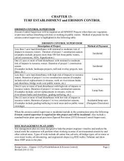 CHAPTER 13: TURF ESTABLISHMENT and EROSION