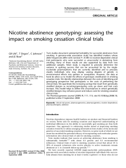 Nicotine abstinence genotyping: assessing the impact on