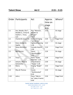 Talent Show Act 2 2:15 – 3:15 Order Participants Act Approx. time on