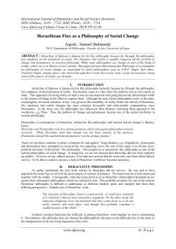 heraclitean flux as a philosophy of social change