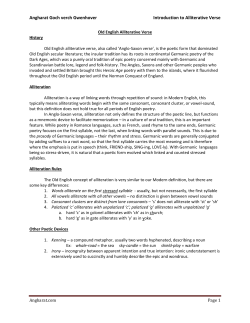 Angharat Goch verch Gwenhover Introduction to Alliterative Verse