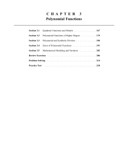 C H A P T E R 3 Polynomial Functions