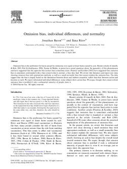 Omission bias, individual differences, and normality