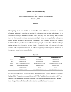 Liquidity and Market Efficiency by Tarun Chordia, Richard