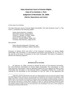 Inter-American Court of Human Rights Case of La Cantuta v. Per&uacute;