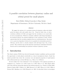 A possible correlation between planetary radius and orbital period