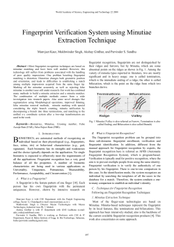 Fingerprint Verification System using Minutiae Extraction Technique