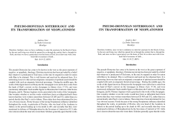 pseudo-dionysian soteriology and its transformation of