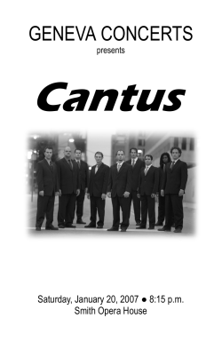 Program Notes - Geneva Concerts