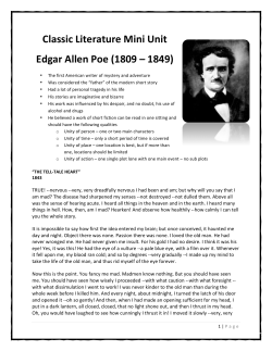 Tell-Tale Heart, The Raven, Lady of Shalott