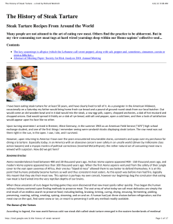 The History of Steak Tartare