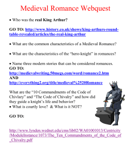 Medieval Romance Webquest