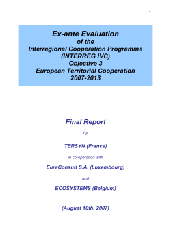 Final Ex-Ante Evaluation Report