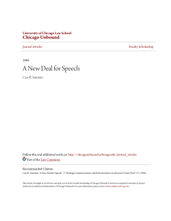 A New Deal for Speech - Chicago Unbound