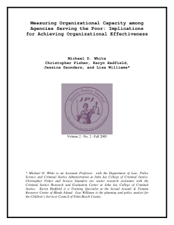Measuring Organizational Capacity among Agencies Serving the Poor