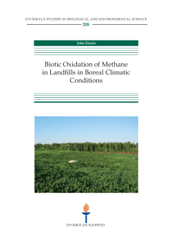 Biotic oxidation of methane in landfills in boreal climatic conditions