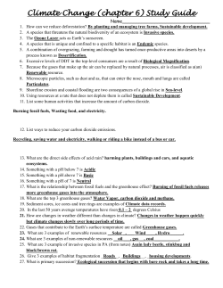 Climate Change (chapter 6) Study Guide