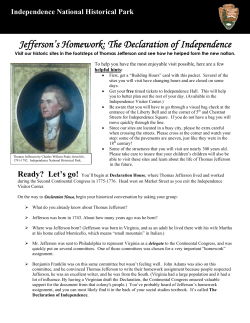 Jefferson`s Homework: The Declaration of Independence