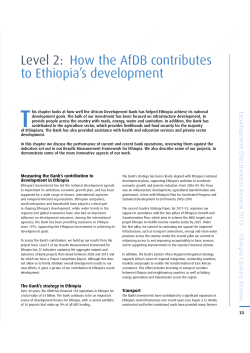 Level 2: How the AfDB contributes to Ethiopia`s development
