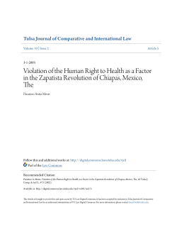 Violation of the Human Right to Health as a Factor in the Zapatista