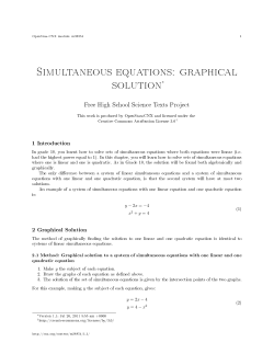 Simultaneous equations: graphical solution