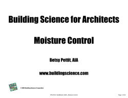 Moisture Control - Building Science Corporation