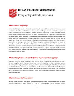 Human Trafficking in Canada: FAQs