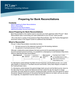 Preparing for Bank Reconciliations