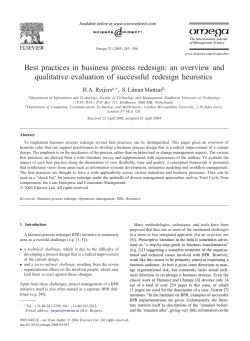 Best practices in business process redesign: an overview and