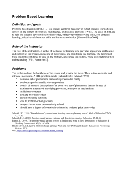 Problem Based Learning